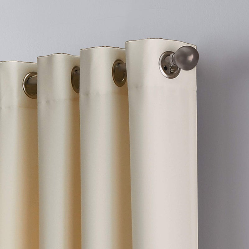 Curtainworks Kendall Color Block Grommet Curtain Panel, 84 inch(84"L x 52"W) , Cream/Black - Image 2